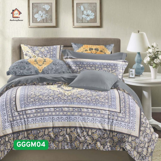 Kusumya – 100% Cotton Floral Bedsheet Set | King Size- 120TC | Soft, Breathable & Comfortable
