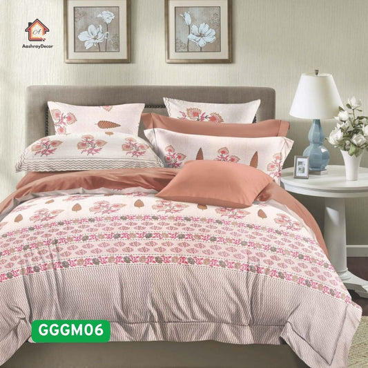 Kamalini– 100% Cotton Floral Bedsheet Set | King Size (108 x 108 in) | Soft & Breathable | With 2 Pillow Covers