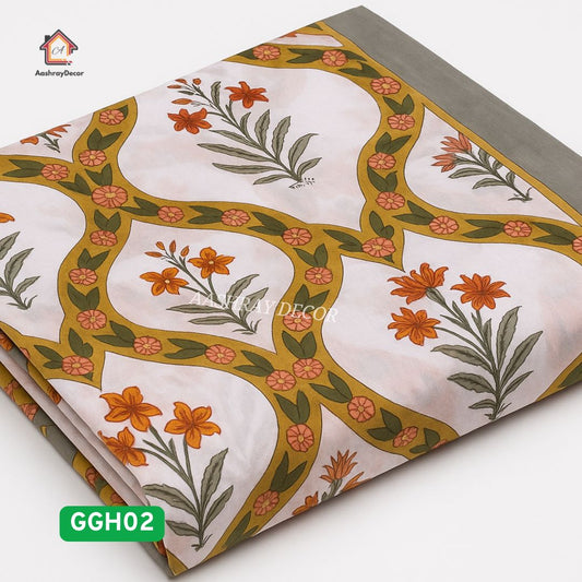Saanjh – Heritage Handblock Cotton Bedsheet Set | 100% Cotton | 228 x 275 cm | With 2 Pillow Covers