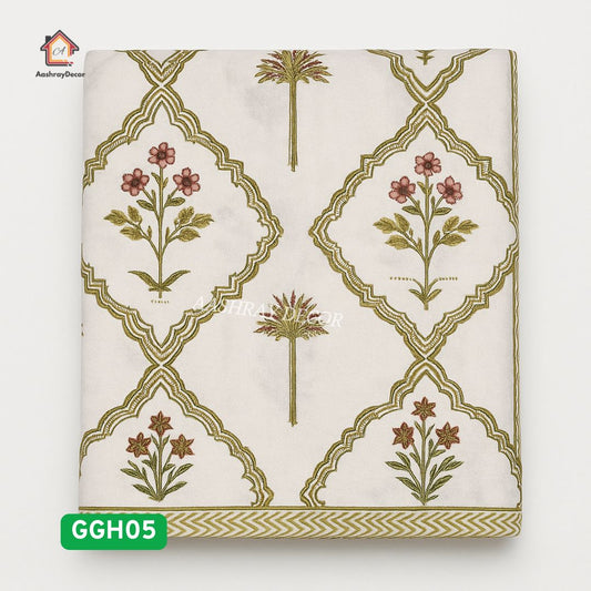 Aashray Decor – Heritage Floral Printed 100% Cotton Bedsheet Set | King Size (228 x 275 cm) | 300 TC | Soft & Elegant | With 2 Pillow Covers