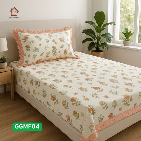 Sunmeera 100% Cotton Bedsheet Set | 300 TC Soft Fabric