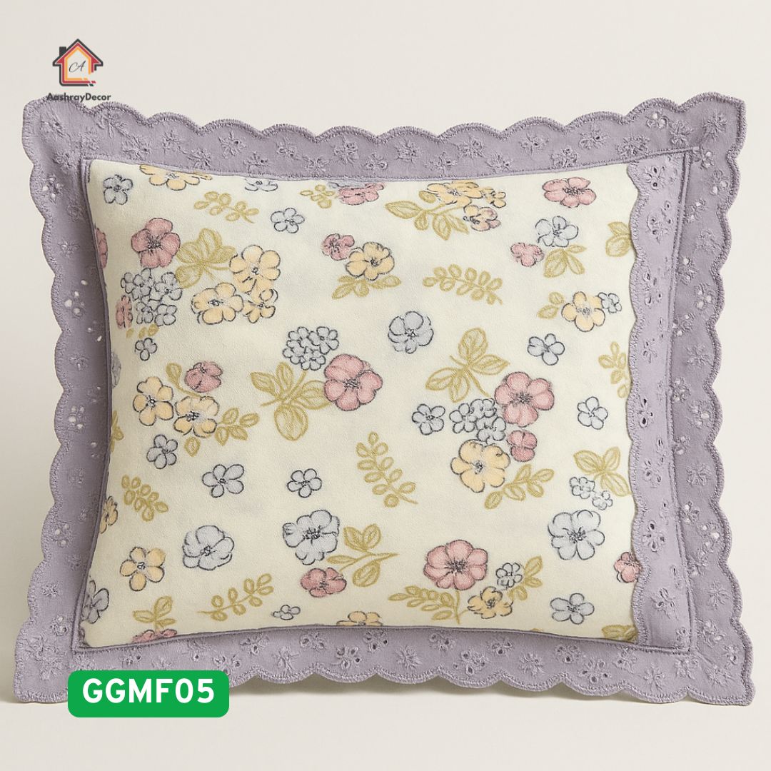 Lavanya – 100% Cotton Bedsheet Set | Elegant Lilac Floral | With 2 Pillow Covers | 300 TC