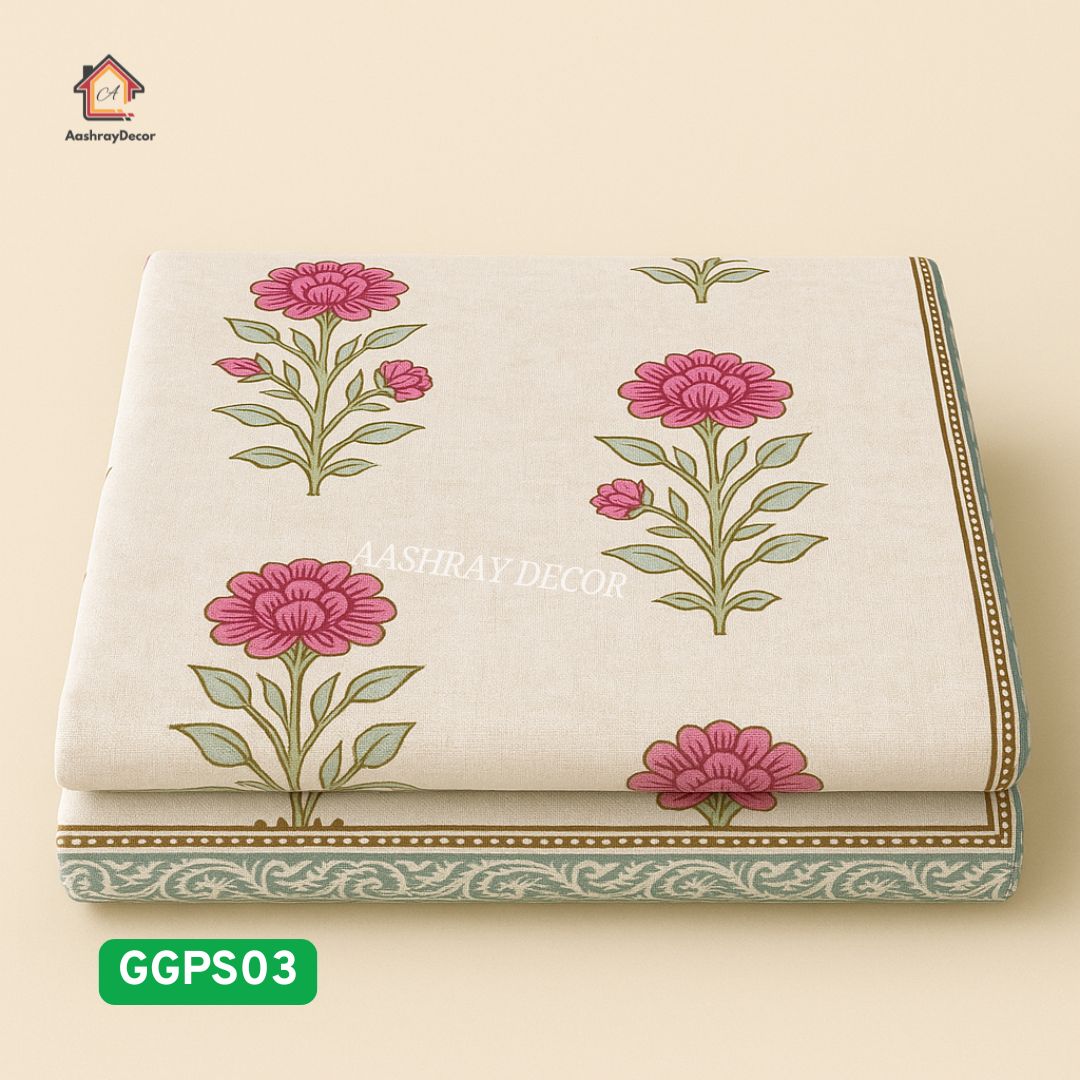 Parcel Screen Hand Block Printed Bedsheet | 100% Cotton | 275 x 275 cm