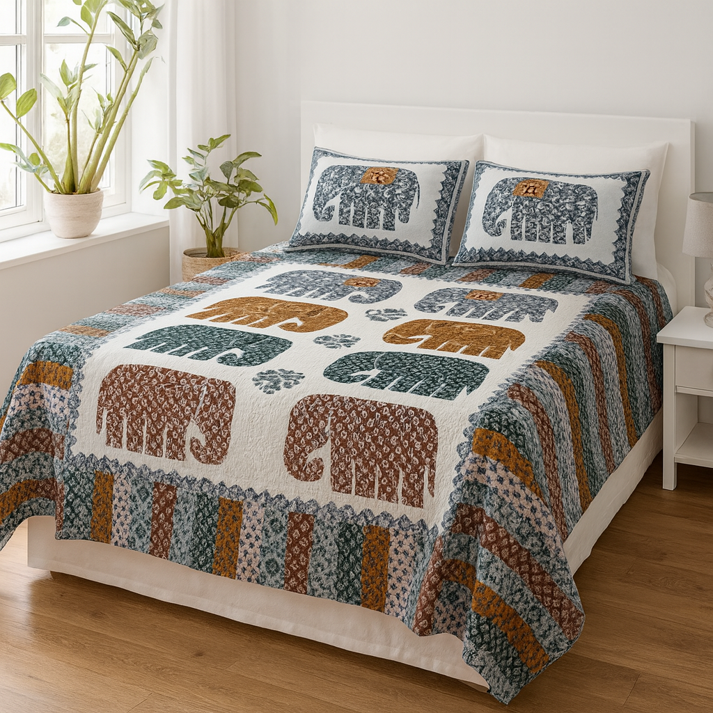 Sanganeri Hand Block Print Double Bedsheet (90×100 inches) – Premium Cotton (Blue Color) | JAIB01