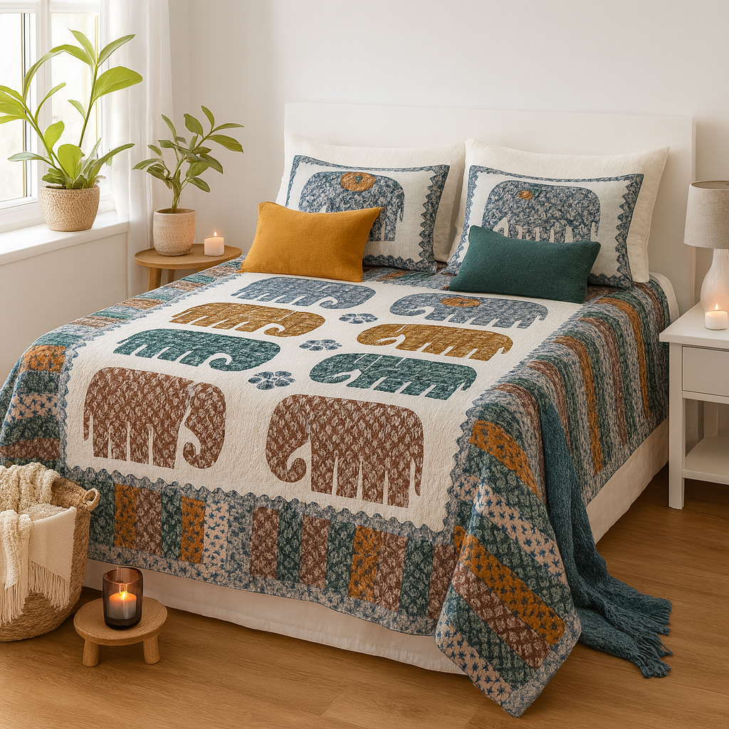 Sanganeri Hand Block Print Double Bedsheet (90×100 inches) – Premium Cotton (Blue Color) | JAIB01