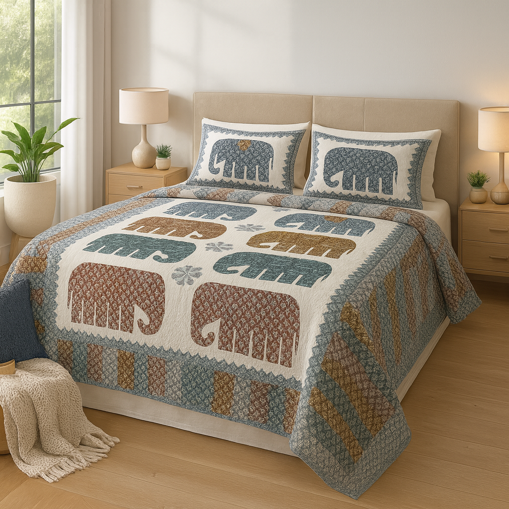 Sanganeri Hand Block Print Double Bedsheet (90×100 inches) – Premium Cotton (Brown Color)  |JAIB02
