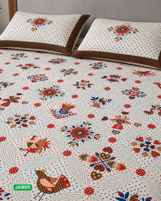Cotton Bedsheet – Double Bed (90×100 inches) | 2 Pillow Covers | COD Available| JAIB05