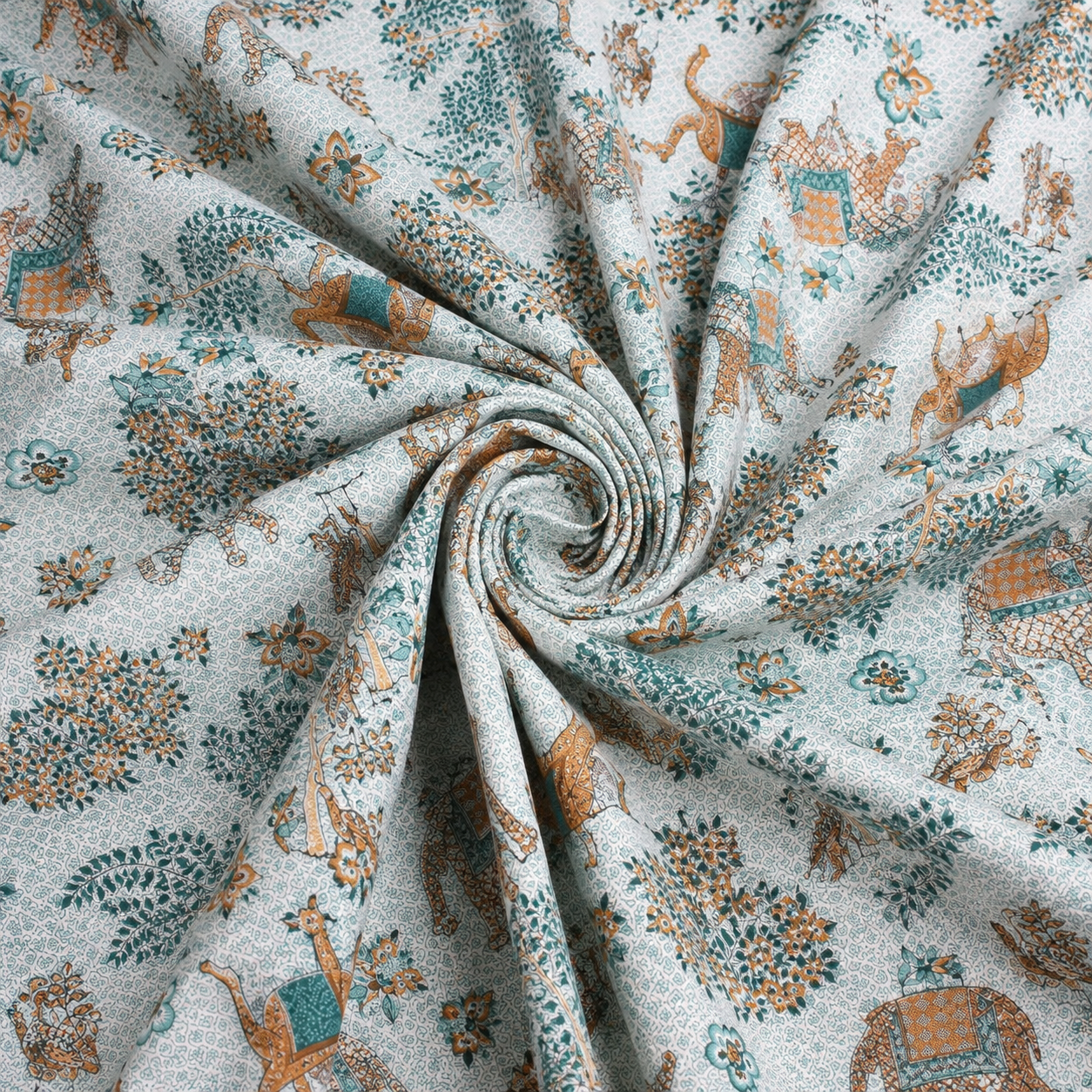 JAALIKA – Rajasthani Camel Motif Pure Cotton Double Bedsheet (90×108) with 2 Pillow Covers | JAISP06