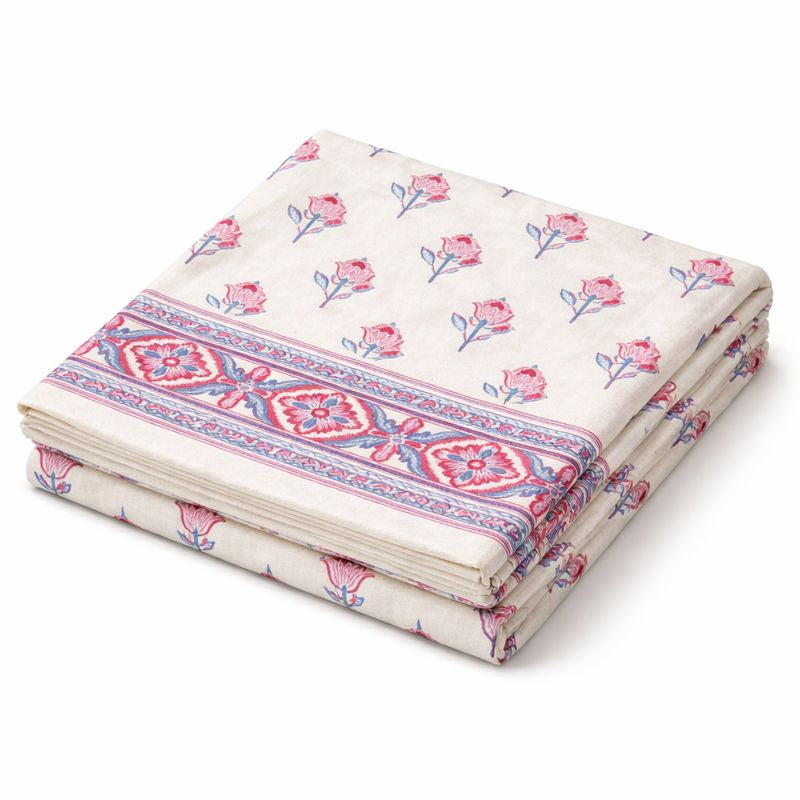 Aashray Decor King Size Pure Cotton Bedsheet with Zipper Pillow Covers – Traditional Jaipuri Floral Print, Soft & Breathable Cotton (Bedsheet 100x108 cm, Pillow Covers 46x70 cm) JP01