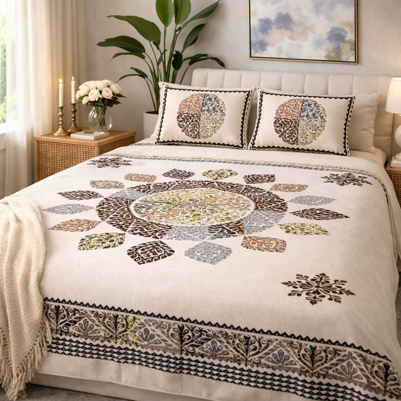 Aashray Decor Premium King Size Pure Cotton Bedsheet Set – JP19