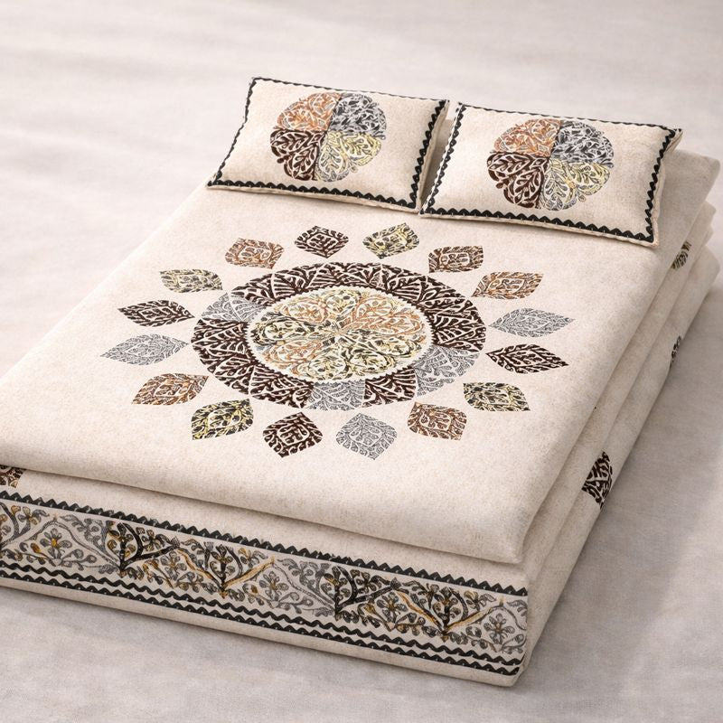 Aashray Decor Premium King Size Pure Cotton Bedsheet Set – JP19
