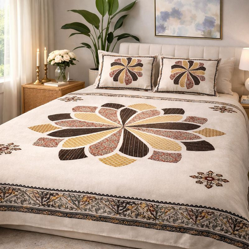 Aashray Decor Premium King Size Pure Cotton Bedsheet Set – JP20