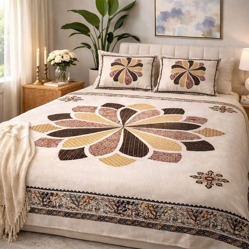 Aashray Decor Premium King Size Pure Cotton Bedsheet Set – JP20