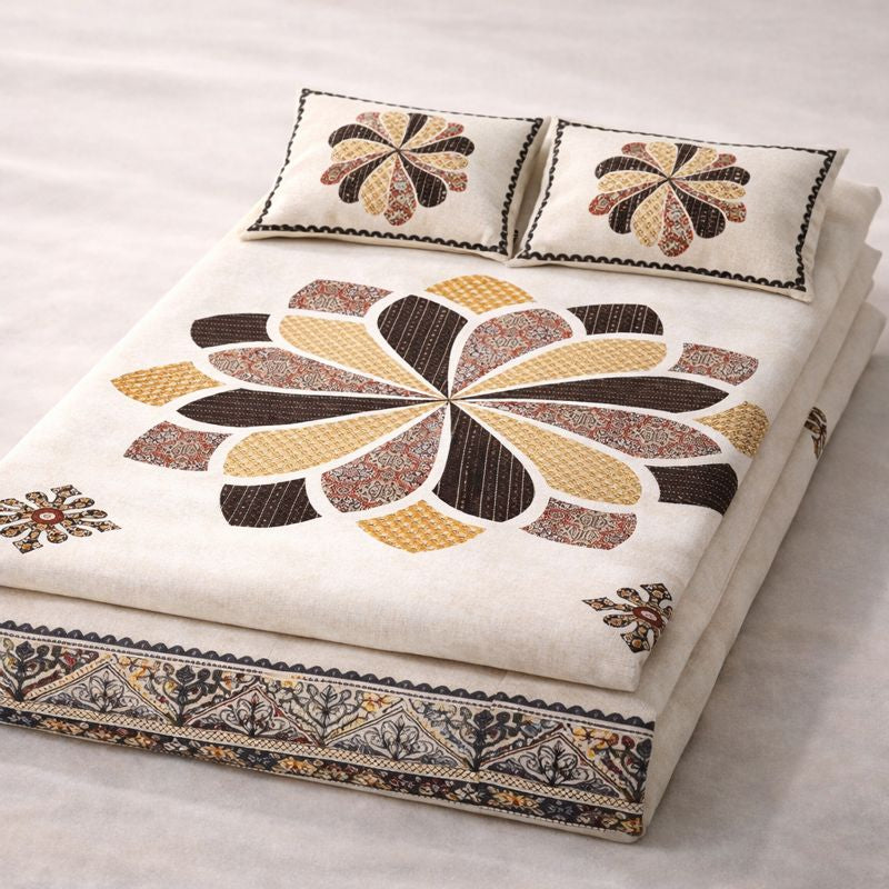 Aashray Decor Premium King Size Pure Cotton Bedsheet Set – JP20